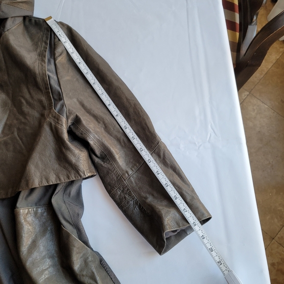 Faux Leather Utility Coat - size approx XS - Picture 6 of 13